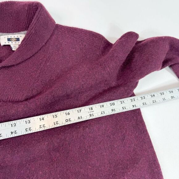 Joseph Abboud Sweater Mens Extra Large Burgundy Wool Blend Shawl Neck Pullover - Picture 3 of 6